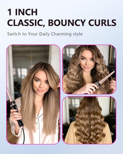 5-in-1 Curling Iron Set with Interchangeable Barrels & Straightener