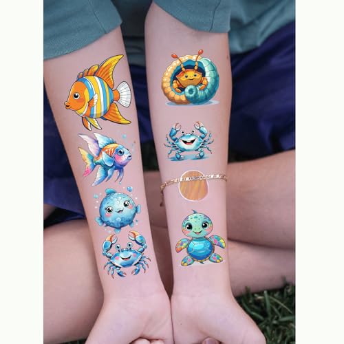 Ocean Sea Animal Temporary Tattoos 108 PCS Party Favors