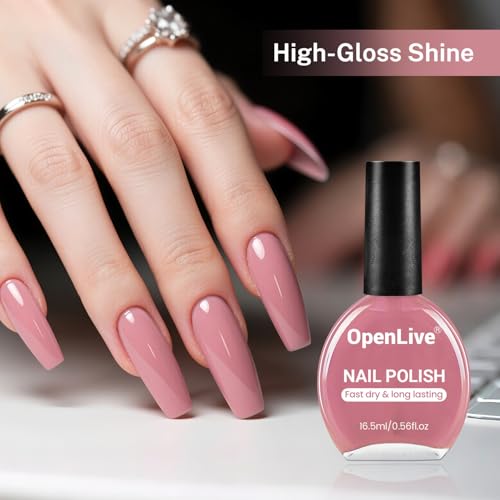 OpenLive Dusty Rose Light Pink Nail Polish – Long Lasting, Quick Dry 16.5ml