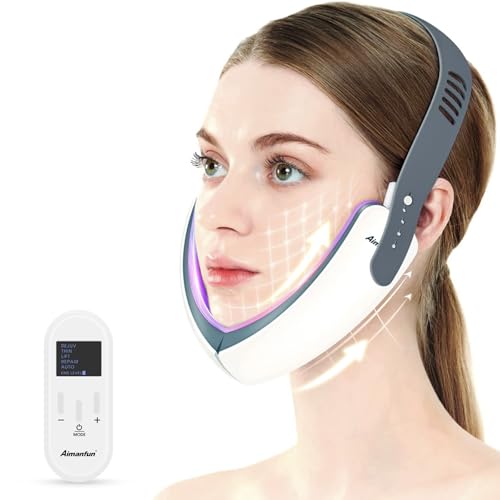 Intelligent Jawline Shaper Double Chin Reducer and V-Face Lift Belt Machine with Remote Control, Face Massager V-Face Device for Women