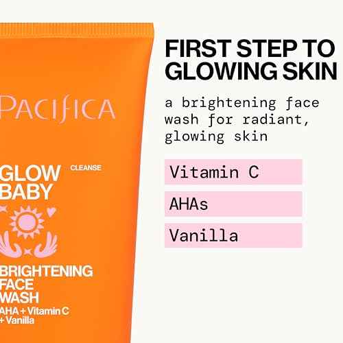 Pacifica Face Wash Duo ? Glow Baby Vitamin C Brightening Cleanser + Sea Foam Gentle Cleanser, Daily Exfoliating Face Wash Set for All Skin Types, Sulfate-Free, Vegan