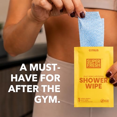 Super & Fresh Co. Citrus Body Wipes - No Rinse Travel & Gym Pack of 10