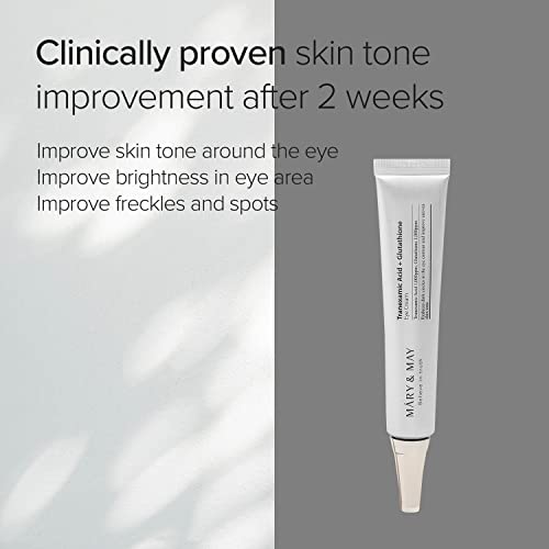 Mary&May Tranexamic Acid + Glutathione Eye Cream, Tranexamic Acid 1.05 Fl Oz / 30ml | Reduces Dark Cireles in the Eye, Improve Uneven Skin Tone | EWG Green