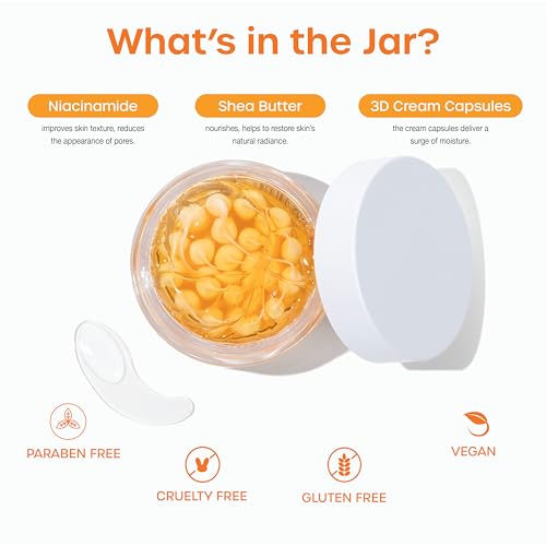 masque BAR My Ingredients Vitamin C Capsule Face Moisturizer, 3d Capsule Cream with Shea Butter, Niacinamide, Boba Vitamin C cream, Capsules for wrinkles, Korean Skin Care, 50ml