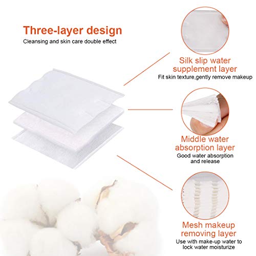 OMSM Cotton Makeup Remover Pads - 222PCS Lint-Free, High Absorbency