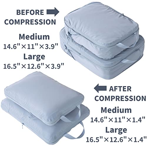 Compression Packing Cubes for Travel Luggage Organizer 2-Pack