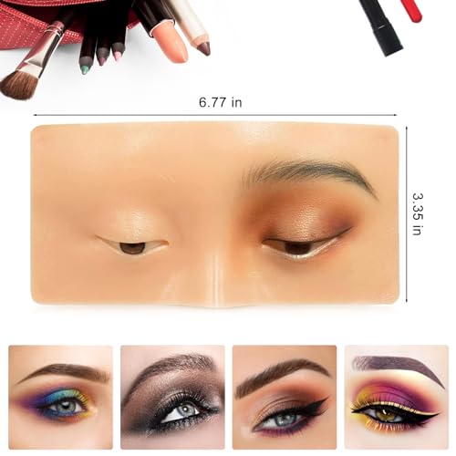 Silicone 3D Makeup Practice Face Board - Reusable Eyeshadow & Eyebrow
