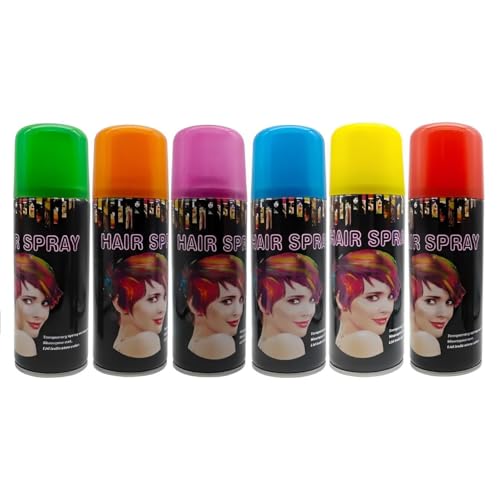 24-Pack Temporary Hair Color Spray Set - 6 Assorted Colors