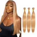 #27-S Honey Blonde 20 Inch Human Hair Straight Bundles - Brazilian Virgin Extensions