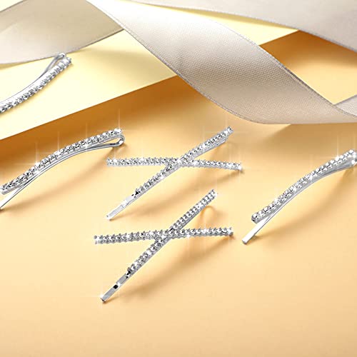 Rhinestone Bobby Pins Silver 12 Pack Decorative Hair Clips