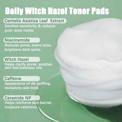 Madecassoside Toner Pads|Soothe Redness,Strengthen Barrier & Refine Pores with Centella Asiatica,Caffeine + Niacinamide | 110 Pads for All Skin Types
