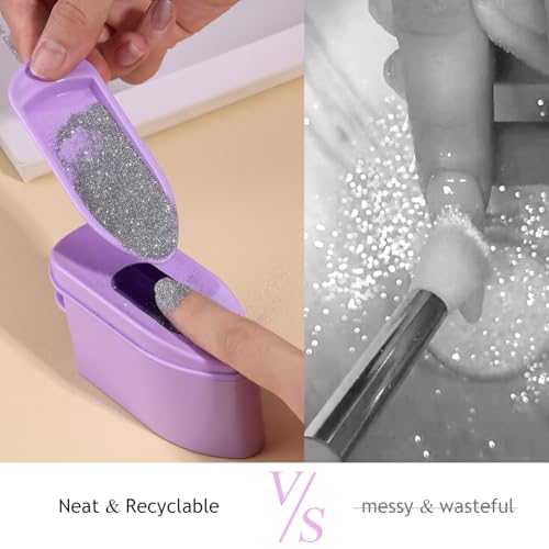2-in-1 Dip Powder Recycling Tray System with Brush for DIY Nail Art