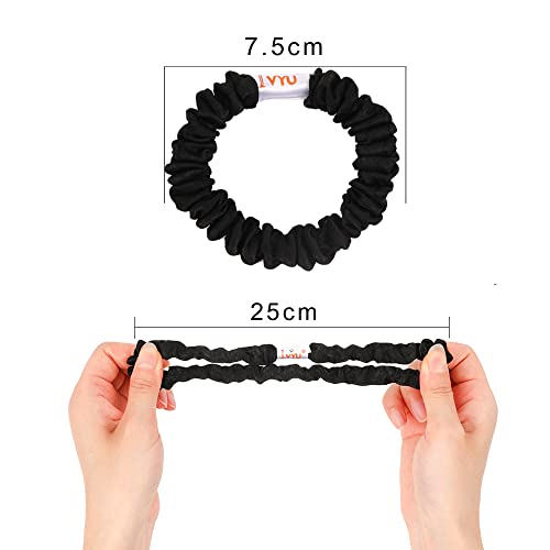 Silk Satin Mini Hair Ties - Soft, No Crease, Gentle Elastic Ponytail Holders for Women & Girls