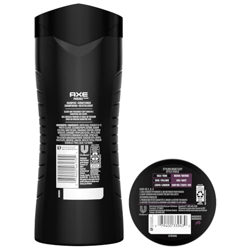 AXE Men's Hair Styling Set ? Phoenix Clean and Strong 2-in-1 Shampoo + Classic Pomade, Signature Polished Look, Medium Hold, High Shine