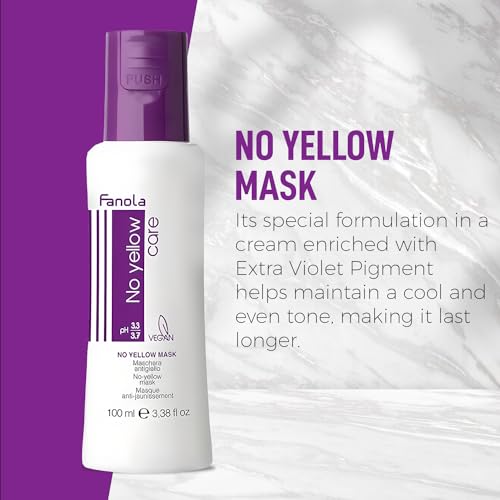 Fanola No Yellow Hair Mask - Purple Toning Treatment 3.38oz