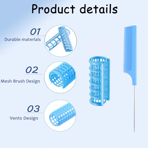 ZMD 24PCS Plastic Hair Rollers Set - 0.8 Inch Heatless Curlers