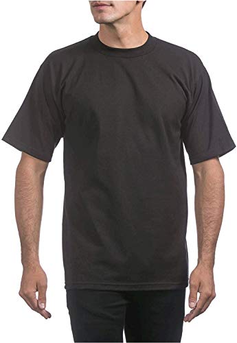 Pro Club Men's Heavyweight Cotton Short Sleeve Crew Neck T-Shirt, Black, X-Large