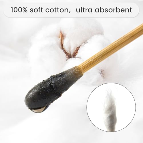 PINGMIC 500 Round Long Cotton Swabs for Gun Cleaning, 6 Inch - Durable & Absorbent