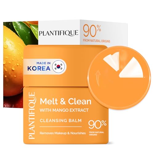 PLANTIFIQUE Korean Cleansing Balm ? Hydrating Makeup Remover with Hyaluronic Acid & Ceramides ? Oil Based Face Cleanser - Removes Waterproof Makeup & Sunscreen, Balsamo Desmaquillante 1.41 oz / 40g