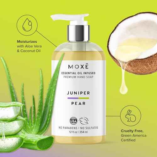 MOX? Natural Hand Wash Aromatic Scented 3-Pack ? Jasmine Orange, Vanilla Honey & Juniper Pear ? Plant-Based, Organic Oils, Essential Oils ? Gentle, Biodegradable, Vegan, Sulfate-Free, 3 x 12 oz