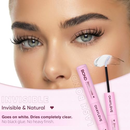 OKAYLOVE Lash Cluster Glue 2-in-1 Bond & Seal, Waterproof