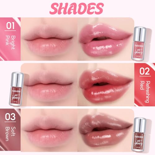 FelinWel Moisturizing Lip Oil - Glossy Sheer Finish, Non-Sticky
