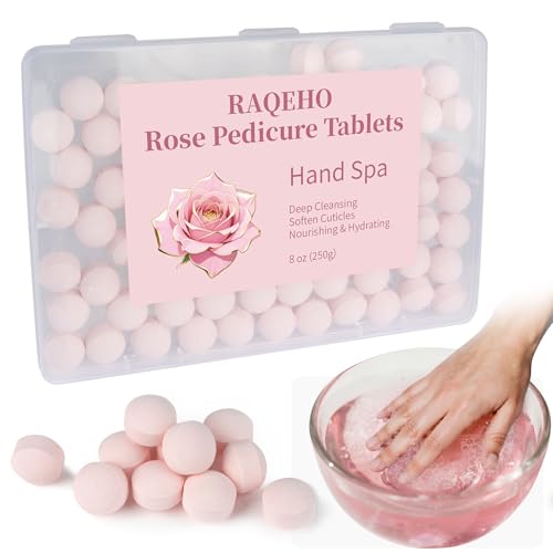 Rose Manicure & Pedicure Spa Soaking Balls - Cuticle Softening Tablets 8oz