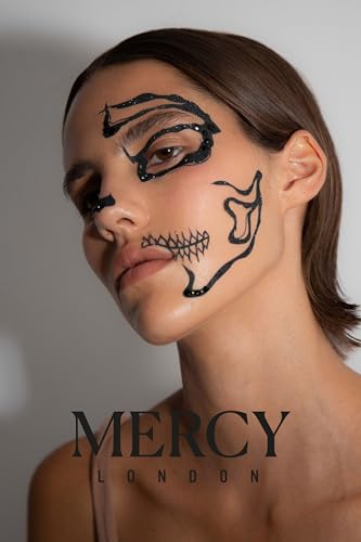 Skull Face Gems Sticker by Mercy London | Reusable Halloween Costume Accessories