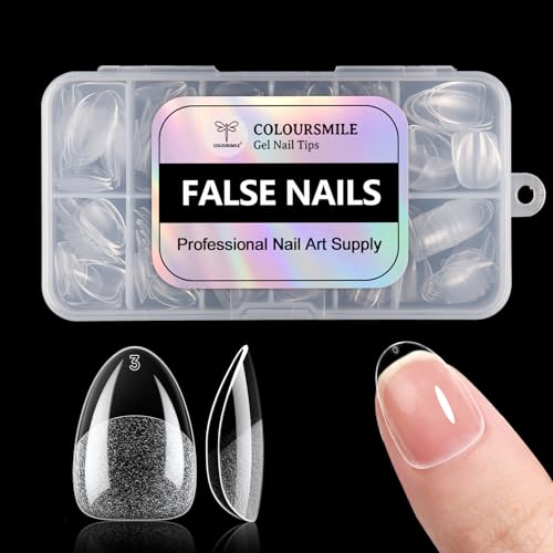 Extra Short Almond Full Cover Nail Tips - 216pcs, 12 Sizes