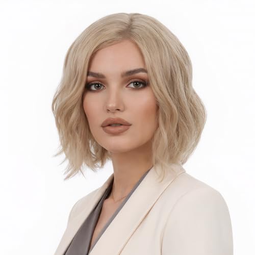 R REEWES FASHION HAIR Short Blonde Wavy Wig Model W5872L#15BH613 – Shoulder Length, Highlighted