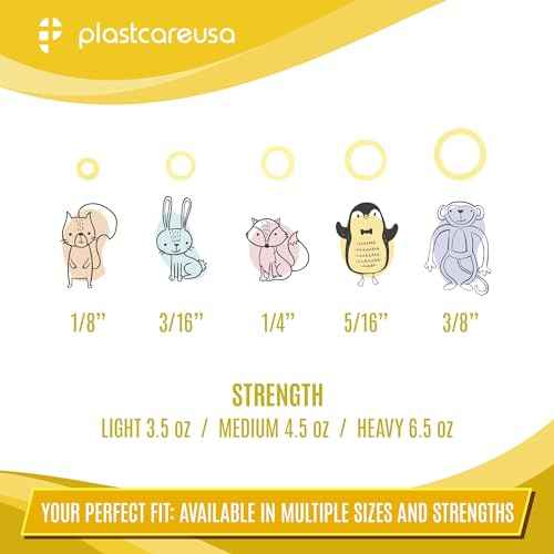 1000 (3/16" Rabbit, Heavy 6.5 Oz) Orthodontic Latex Elastic Rubber Bands for Braces - Multi-Size Dental Elastics Kit, Heavy-Duty Ortho Bands for Gap Closure & Teeth Alignment (10 Bags of 100)