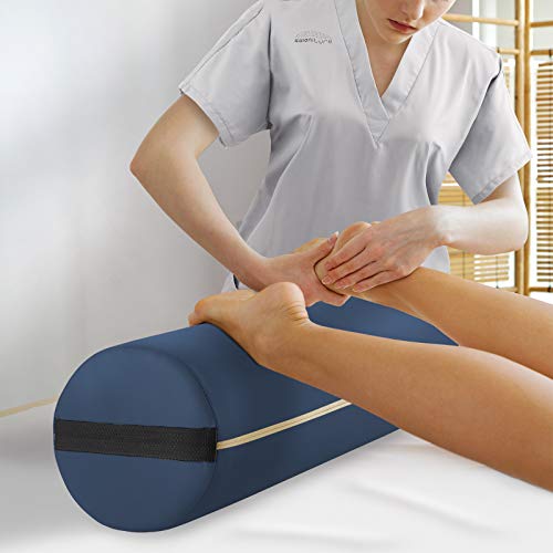 Saloniture Jumbo Round Massage Table Bolster Pillow (26 x 9 Inches) - Blue