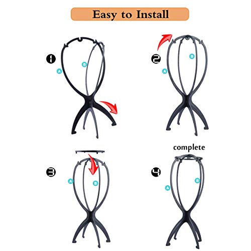 DANSEE 6-Pack Short Wig Stand 14.2" Portable Wig Holder