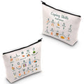 Coping Skills Alphabet Cosmetic Bag Mental Health Gift Self Care Makeup Zipper Pouch Bag for Makeup Zipper Pouch Bag for Counselor, Psychologist (Coping Skills Alphabet)
