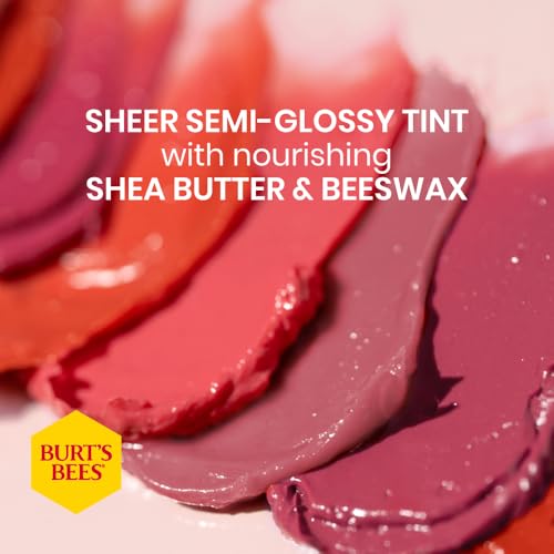 Burts Bees 100% Natural Tinted Lip Balm, Pink Blossom with Shea Butter & Botanical Waxes 1 Tube