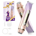 RUIM Bikini Trimmer for Women, 2-in-1 Electric Razor & Pubic Hair Remover - Painless for Sensitive Skin, IPX6 Waterproof, Cordless & USB Rechargeable for Travel, Gift for Her (Purple)