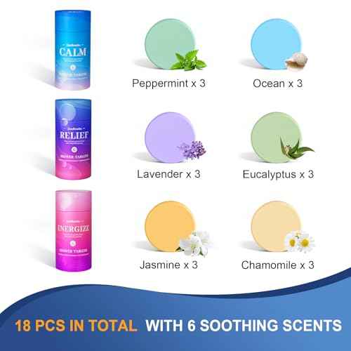 Shower Steamers, 18 Pack Set Shower Bombs with 6 Organic & Natural Fragrance, Self-Care & Relaxation Presents for Women and Men, Ideal for Personal Care and Birthday, Christmas White Elephant Presents