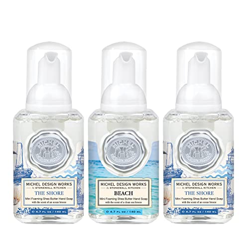 Michel Design Works Mini Foaming Soap 3-Pack Set (2 The Shore, 1 Beach)