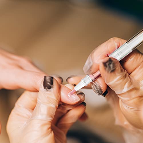 100 Pieces 3 ml Empty Cuticle Oil Pen, Empty Nail Oil Pen, Transparent Twist Pens with Brush Tip, Cosmetic Lip Gloss Containers Eyelash Growth Liquid Tube, with 5 Stickers