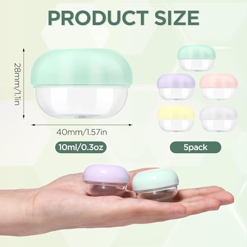 10ml Travel Jar Containers, Leak Proof (5 Pack) - Cosmetics