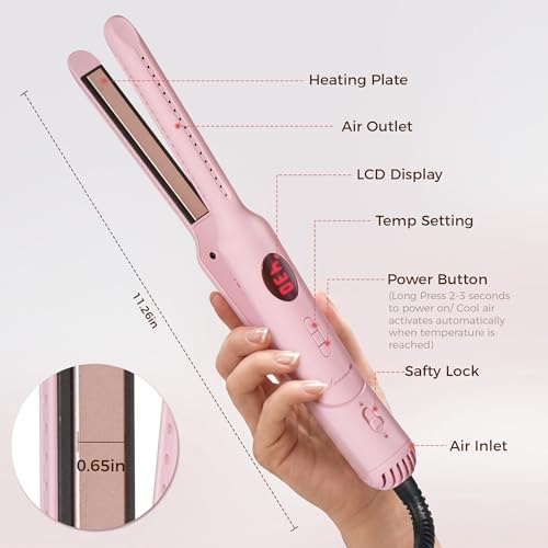 Lanvier Airflow Styler | 2-in-1 Curling Iron & Straightener for Short Hair