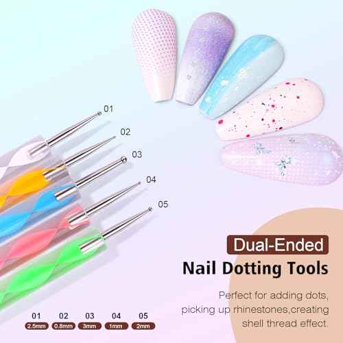 Nail Art Tools, Nail Holder for Painting Nails, 15 PCS Nail Art Brushes, 5 PCS Nail Dotting Tool, Nail Stand for Home DIY & Salon Nail Art Design