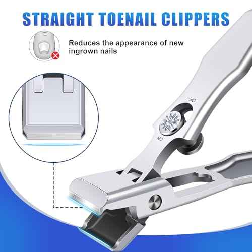 German Nail Clippers for Men Thick Nails,Upgrade Straight Toenail Clippers for Seniors with Wide Opening,Large Heavy Duty No Splash Ingrown Fingernail Clipper Nail Cutter with Catcher