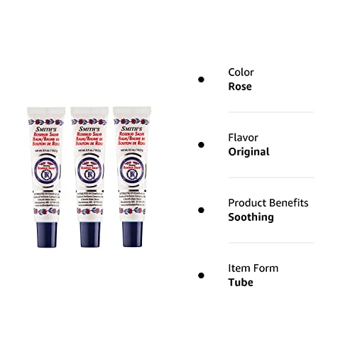 Rosebud Perfume Co. Original Rosebud Salve Tube Three Pack - Moisturizes and Protects Lips - Soothes Irritation and Dry Skin - 3 x 0.5 oz Tubes