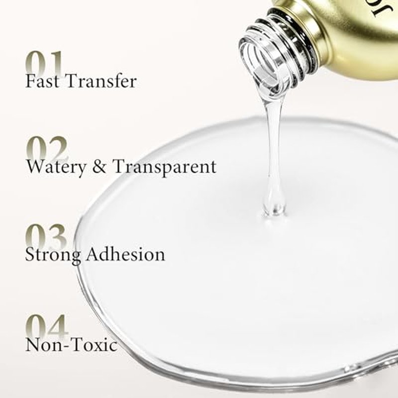 Nail Foil Transfer Kit with 16.5ml Glue & 20 Foil Rolls
