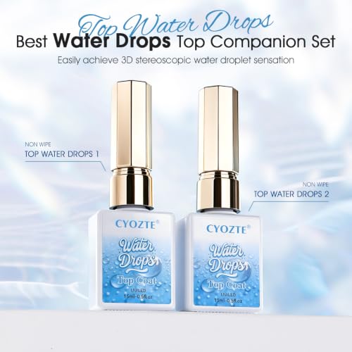 Water Drop Gel Top Coat - 3D Rain Drop Effect Nail Polish, 15ML