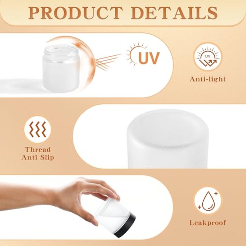4oz Eco-Friendly Glass Jars with Airtight Black Lids for Skincare