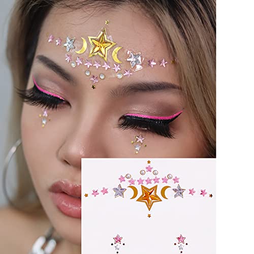 3D Face Jewels Stickers - Rhinestone Glitter Tattoos