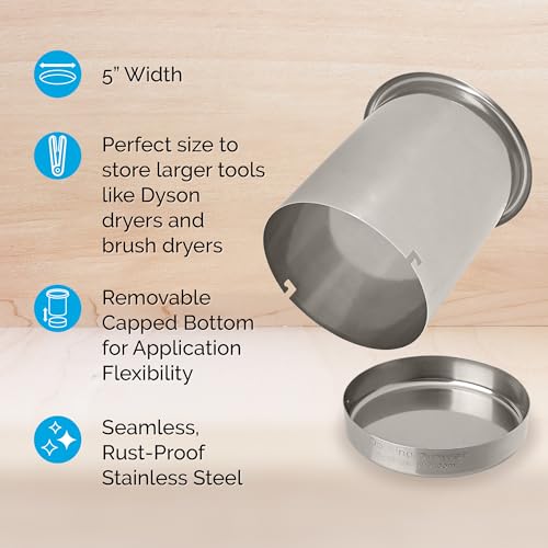 Docking Drawer 5" Stainless Steel Hot Tool Canister