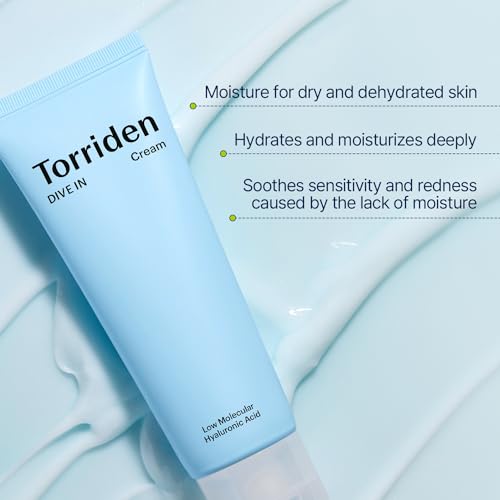 Torriden DIVE-IN Hyaluronic Acid Cream 2.71 fl oz | Facial Moisturizer for Sensitive, Oily Skin | Fragrance-free, Alcohol-free, Lightweight, No Colorants | Vegan, Clean, Cruelty-Free